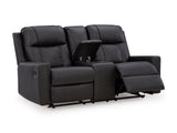 Mackmenville Carbon Reclining Loveseat with Console from Ashley - Luna Furniture