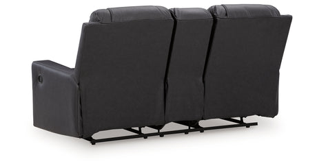 Mackmenville Carbon Reclining Loveseat with Console from Ashley Furniture - Luna Furniture