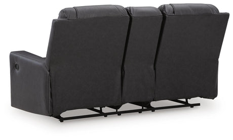 Mackmenville Carbon Reclining Loveseat with Console from Ashley Furniture - Luna Furniture