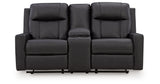 Mackmenville Carbon Reclining Loveseat with Console from Ashley Furniture - Luna Furniture