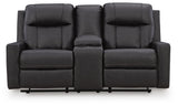 Mackmenville Carbon Reclining Loveseat with Console from Ashley Furniture - Luna Furniture