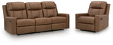Mackmenville Caramel Reclining Sofa and Recliner from Ashley Furniture - Luna Furniture