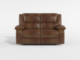 Ellicott Black Genuine Leather Double Reclining Love Seat from Homelegance - Luna Furniture