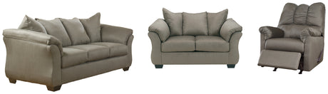 Darcy Cobblestone Sofa, Loveseat and Recliner from Ashley - Luna Furniture