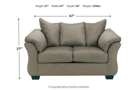 Darcy Cobblestone Sofa, Loveseat, Chair and Ottoman from Ashley - Luna Furniture