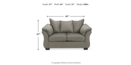 Darcy Cobblestone Loveseat from Ashley - Luna Furniture