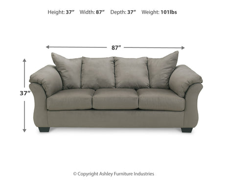 Darcy Sofa, Loveseat, Chair and Ottoman in Cobblestone from Ashley - Luna Furniture