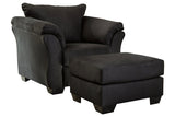 Darcy Black Chair and Ottoman from Ashley - Luna Furniture