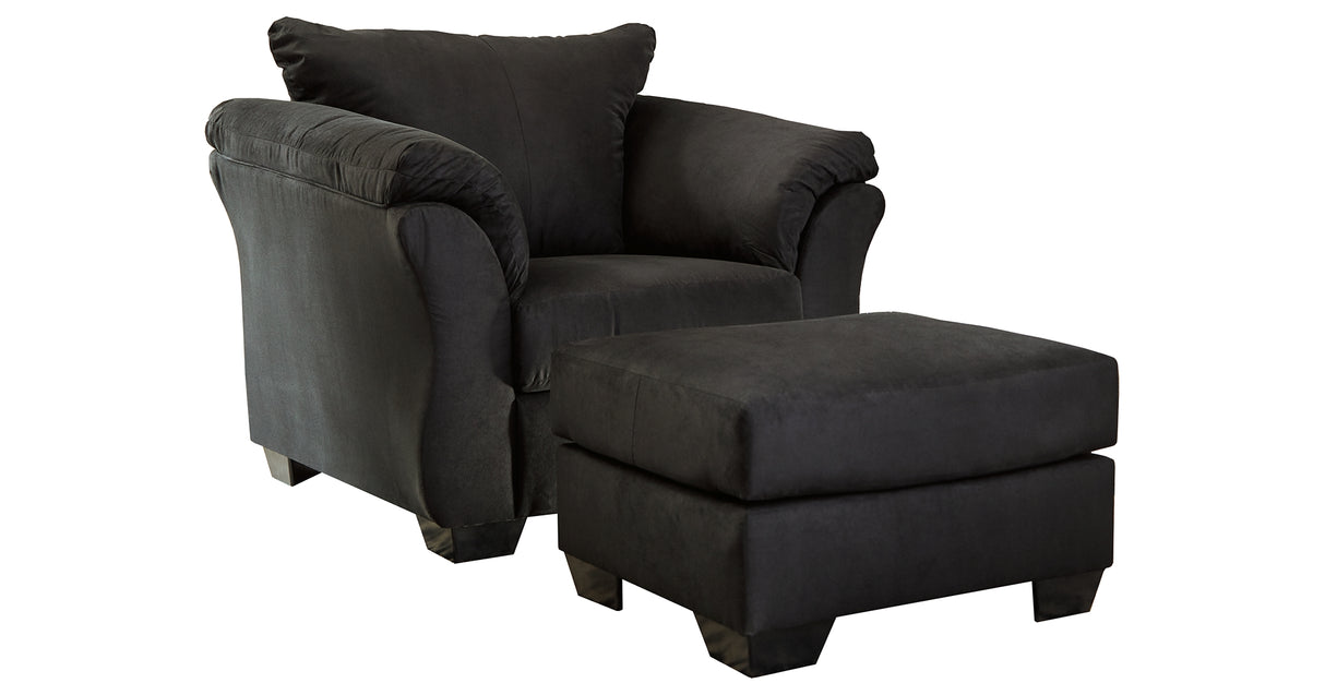 Darcy Black Chair and Ottoman from Ashley Furniture - Luna Furniture