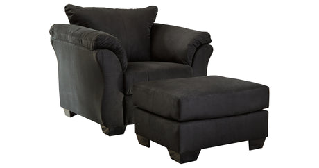 Darcy Black Chair and Ottoman from Ashley - Luna Furniture