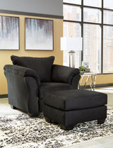 Darcy Black Chair and Ottoman from Ashley - Luna Furniture