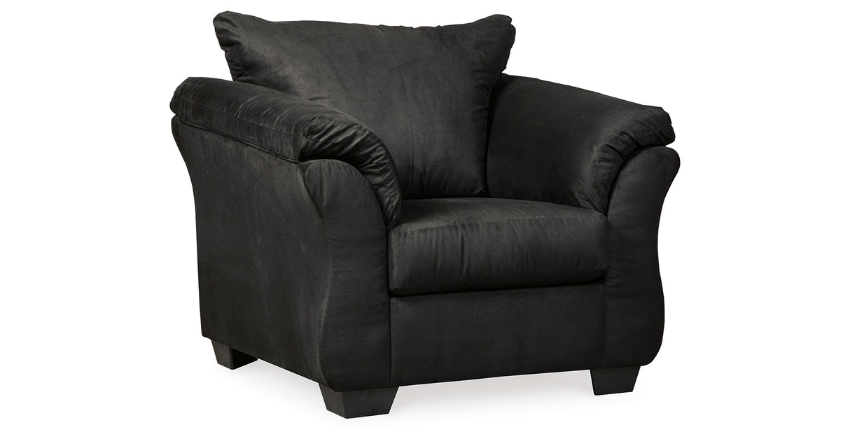 Darcy Sofa, Loveseat, Chair and Ottoman in Black from Ashley Furniture - Luna Furniture