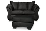 Darcy Black Loveseat and Ottoman from Ashley - Luna Furniture