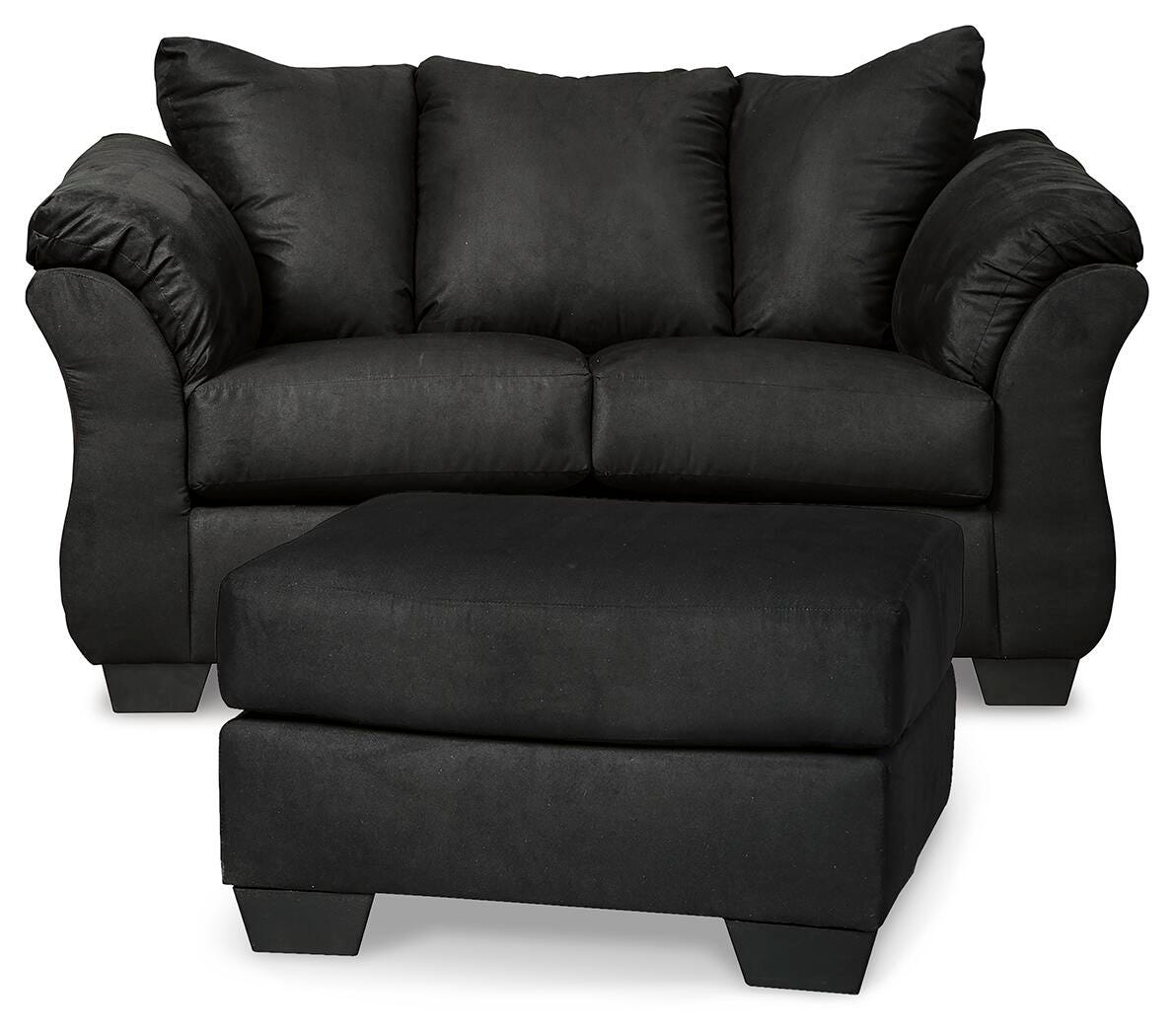 Darcy Black Loveseat and Ottoman from Ashley Furniture - Luna Furniture