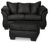 Darcy Black Loveseat and Ottoman from Ashley Furniture - Luna Furniture