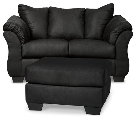 Darcy Black Loveseat and Ottoman from Ashley - Luna Furniture
