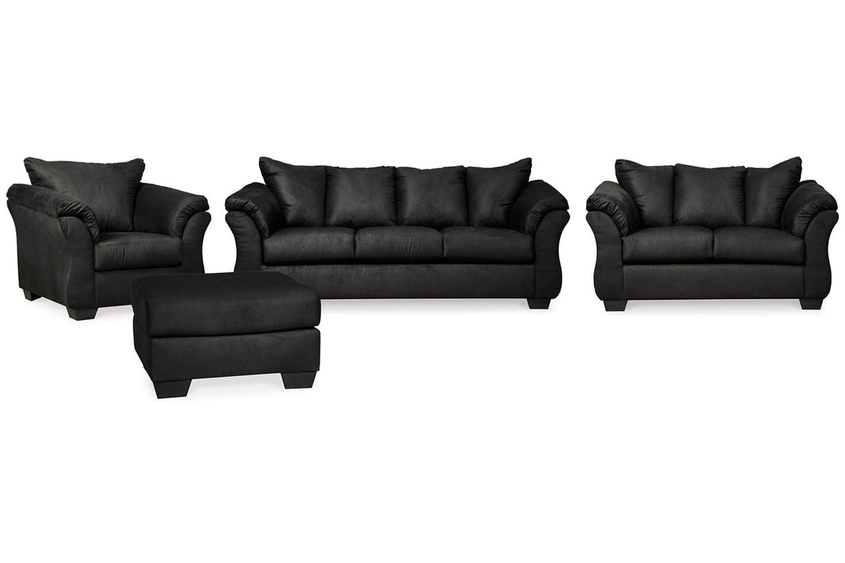 Darcy Black Sofa, Loveseat, Chair and Ottoman from Ashley - Luna Furniture