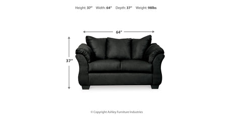 Darcy Black Loveseat and 2 Recliners from Ashley - Luna Furniture