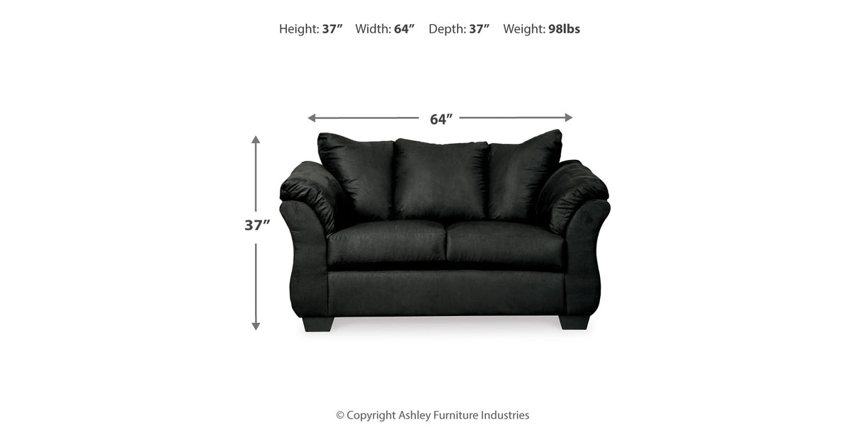 Darcy Black Loveseat from Ashley Furniture - Luna Furniture