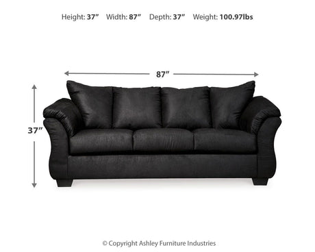 Darcy Black Sofa, Loveseat and Recliner from Ashley - Luna Furniture