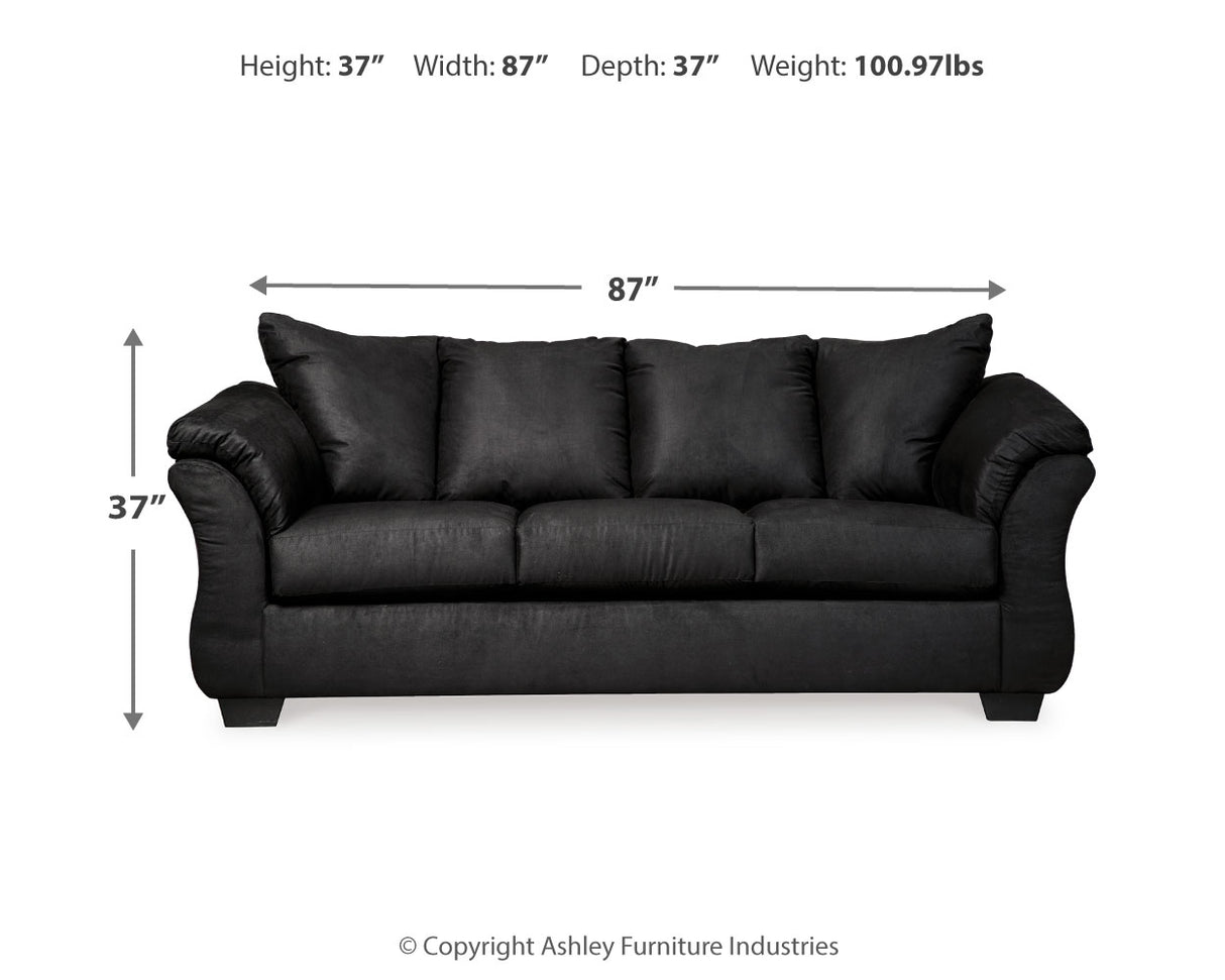 Darcy Sofa, Loveseat, Chair and Ottoman in Black from Ashley - Luna Furniture