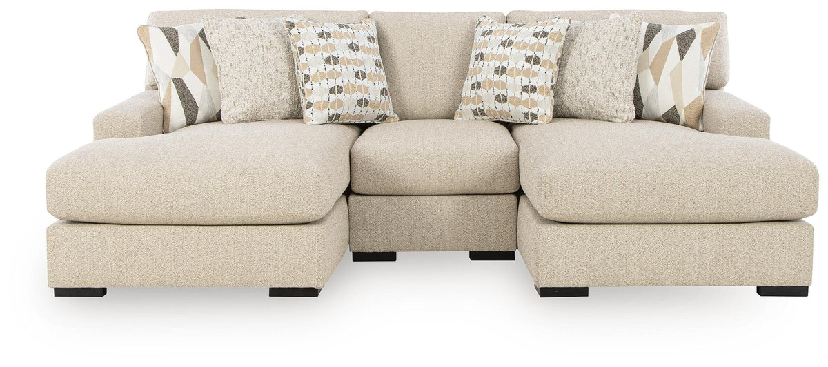 Laurelgrove Pebble 3-Piece Double Chaise Sectional from Ashley - Luna Furniture