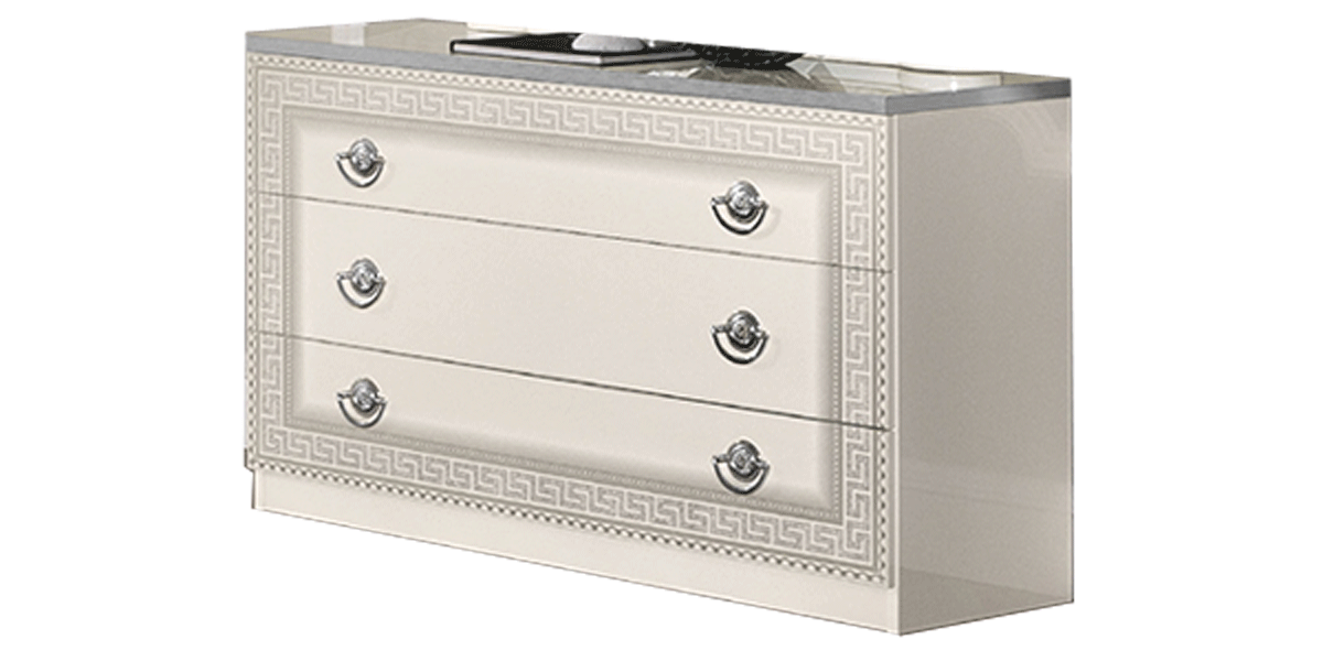 Aida White/Silver Single Dresser from ESF Furniture - Luna Furniture