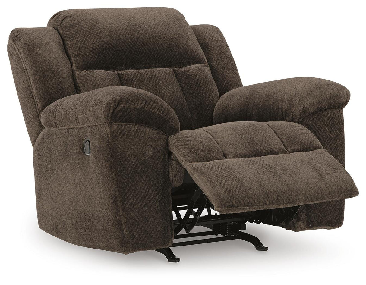 Frohn Chocolate Reclining Sofa and 2 Recliners from Ashley - Luna Furniture