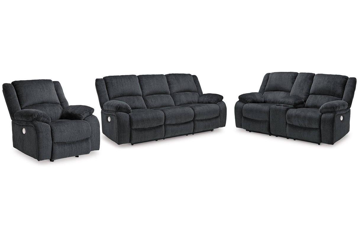 Draycoll Slate Power Reclining Sofa, Loveseat and Recliner from Ashley Furniture - Luna Furniture