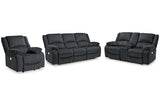 Draycoll Slate Power Reclining Sofa, Loveseat and Recliner from Ashley Furniture - Luna Furniture