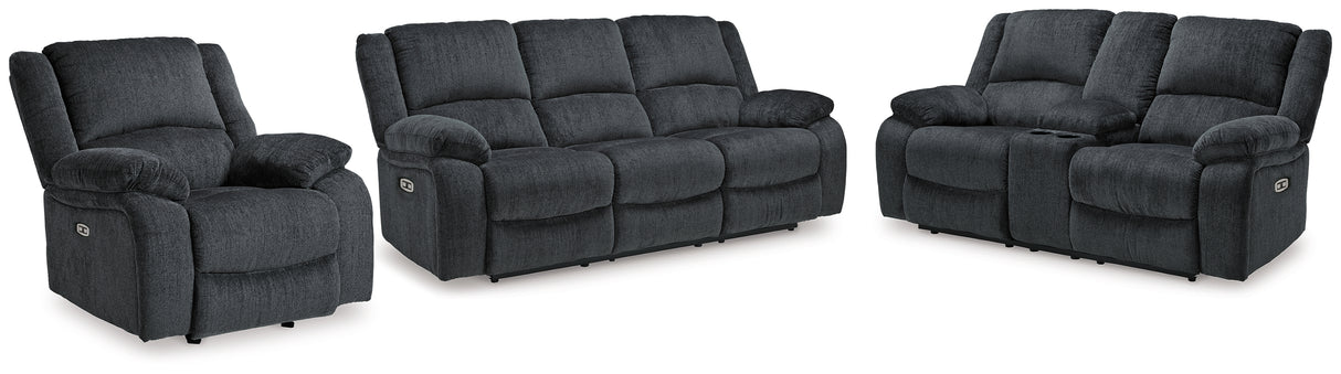 Draycoll Slate Power Reclining Sofa, Loveseat and Recliner from Ashley Furniture - Luna Furniture