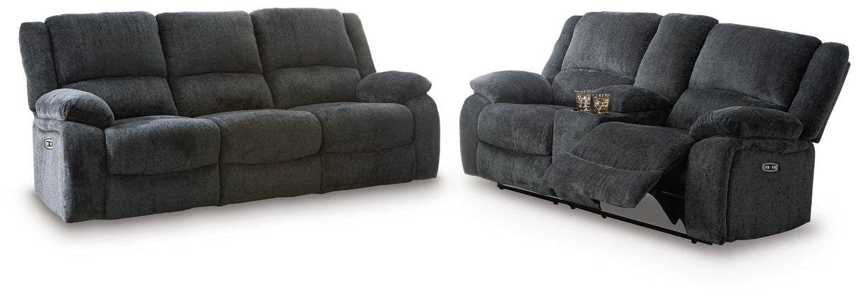 Draycoll Slate Power Reclining Sofa and Loveseat from Ashley - Luna Furniture