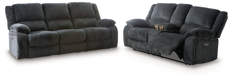 Draycoll Slate Power Reclining Sofa and Loveseat from Ashley - Luna Furniture