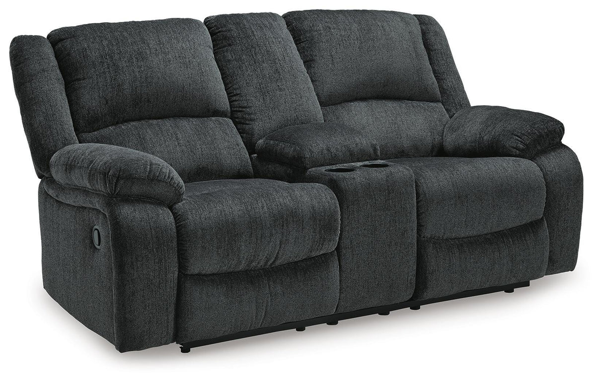 Draycoll Slate Reclining Loveseat with Console from Ashley Furniture - Luna Furniture