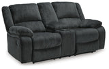 Draycoll Slate Reclining Loveseat with Console from Ashley Furniture - Luna Furniture