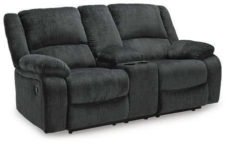Draycoll Slate Reclining Loveseat with Console from Ashley Furniture - Luna Furniture