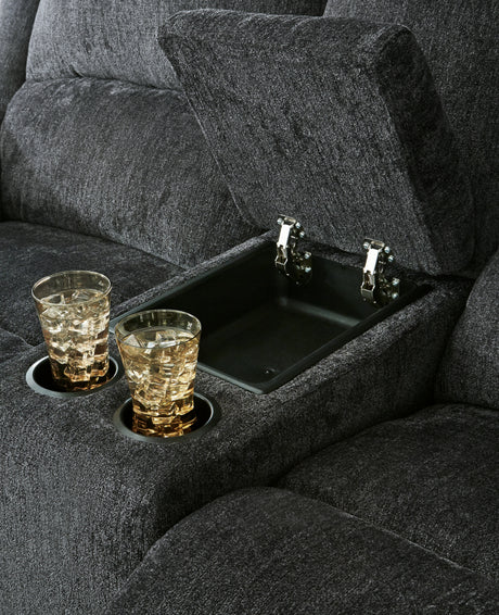 Draycoll Slate Power Reclining Sofa and Loveseat from Ashley Furniture - Luna Furniture