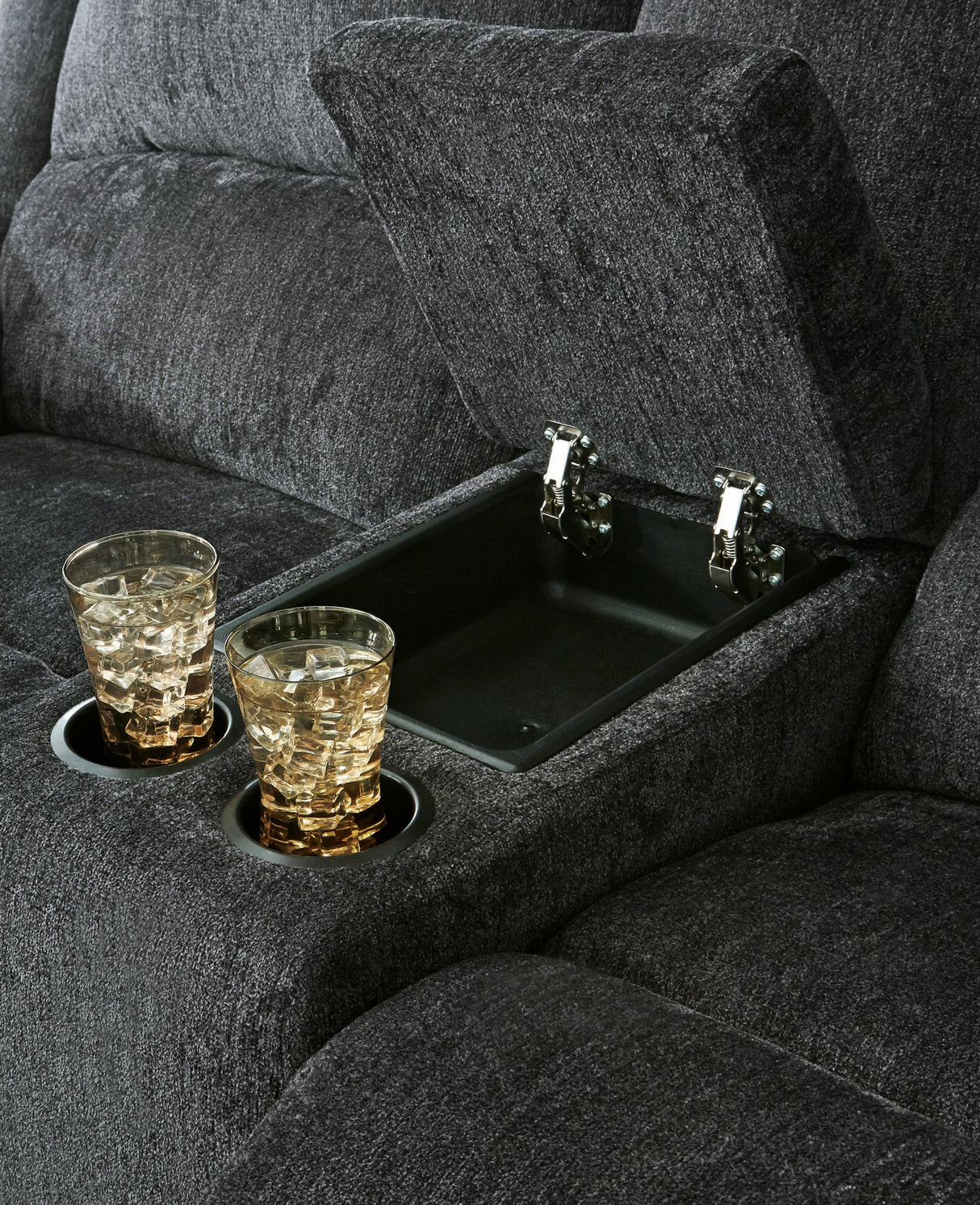Draycoll Slate Reclining Loveseat with Console from Ashley Furniture - Luna Furniture