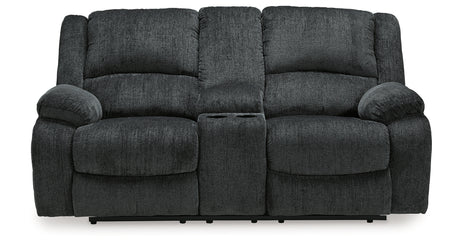 Draycoll Slate Reclining Loveseat with Console from Ashley Furniture - Luna Furniture