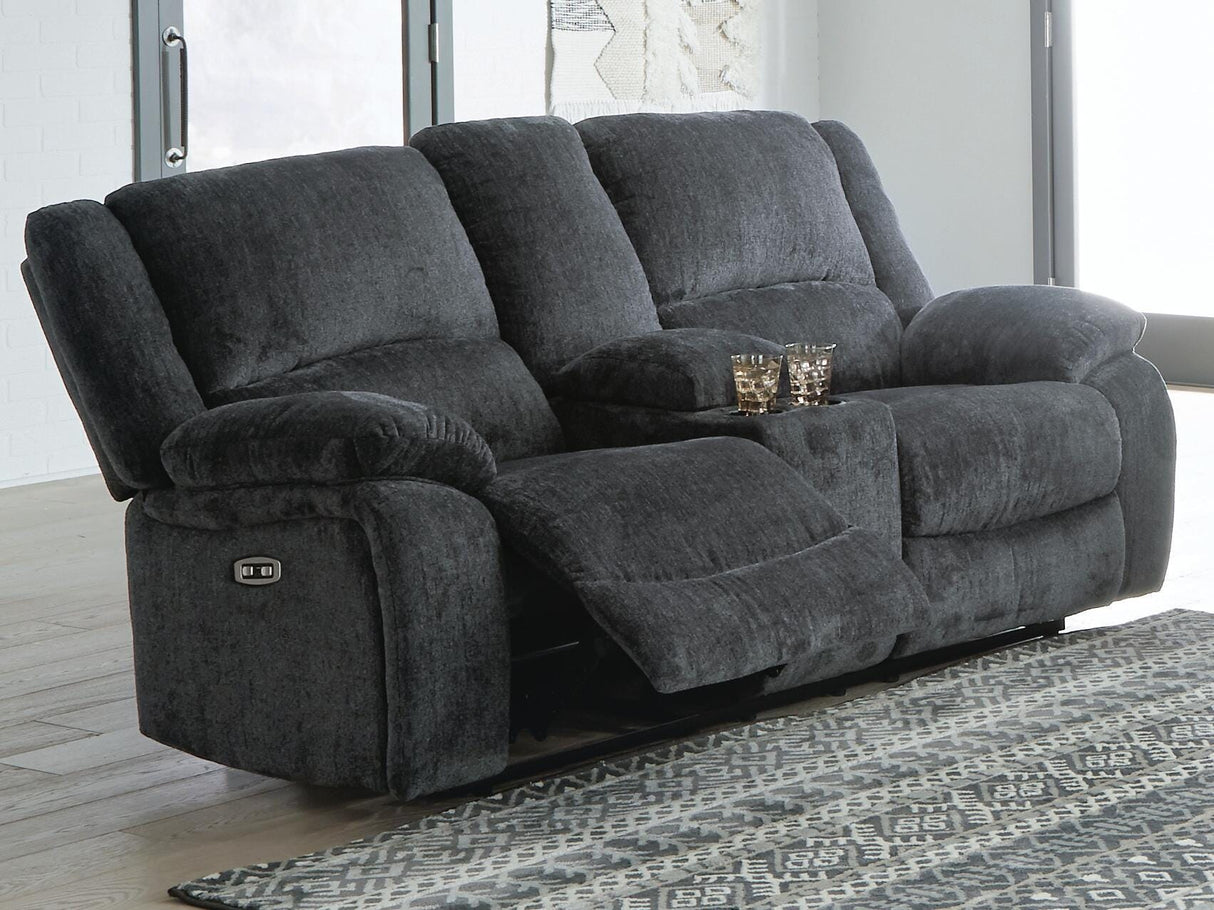 Draycoll Slate Power Reclining Loveseat with Console from Ashley Furniture - Luna Furniture