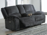 Draycoll Slate Power Reclining Loveseat with Console from Ashley Furniture - Luna Furniture