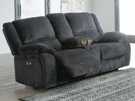 Draycoll Slate Power Reclining Loveseat with Console from Ashley Furniture - Luna Furniture