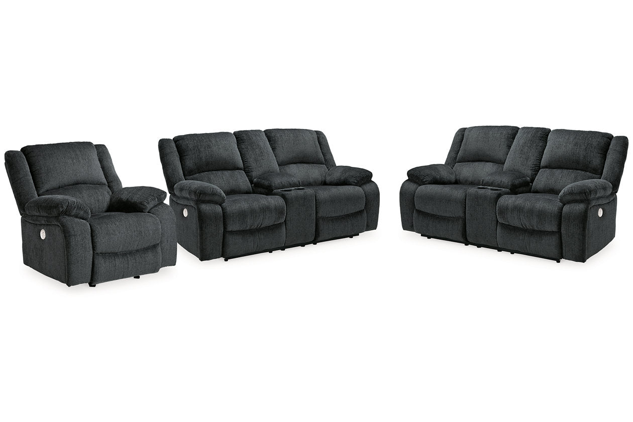 Draycoll 2 Power Reclining Loveseats and Recliner from Ashley - Luna Furniture