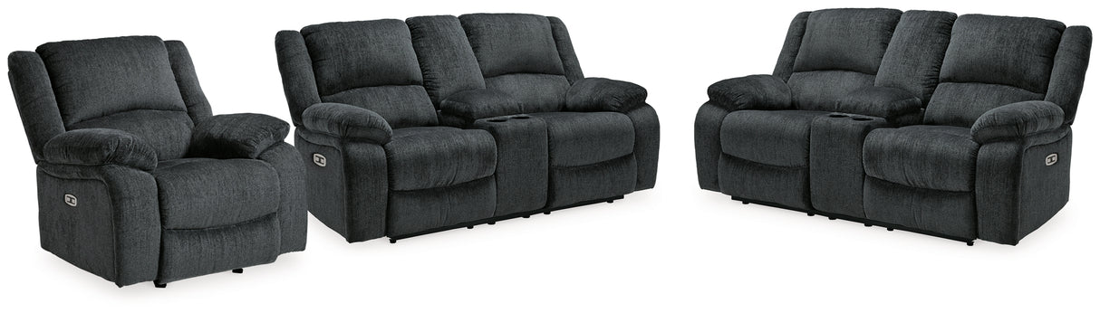 Draycoll 2 Power Reclining Loveseats and Recliner from Ashley Furniture - Luna Furniture