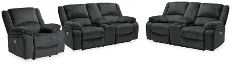 Draycoll 2 Power Reclining Loveseats and Recliner from Ashley Furniture - Luna Furniture