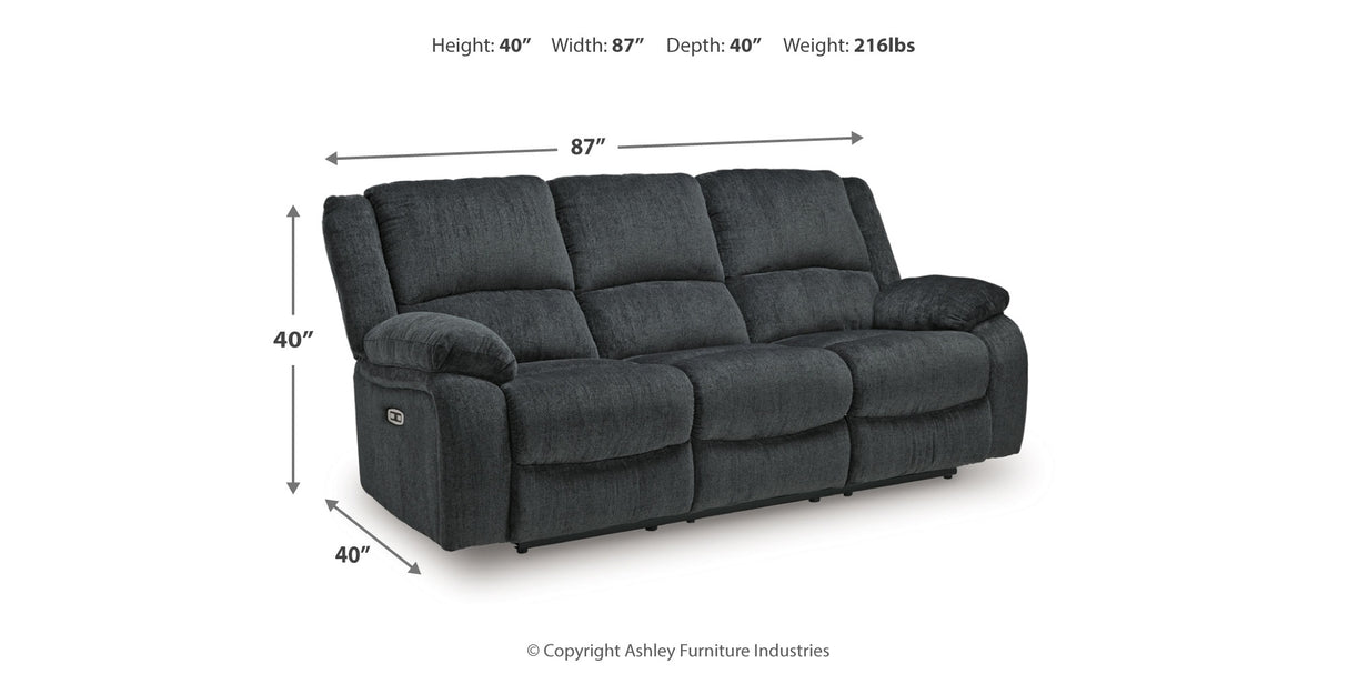 Draycoll Slate Power Reclining Sofa from Ashley Furniture - Luna Furniture