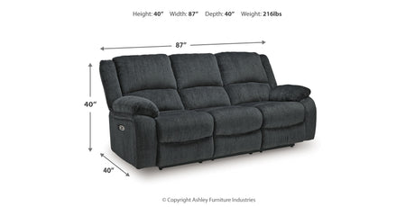 Draycoll Slate Power Reclining Sofa from Ashley Furniture - Luna Furniture