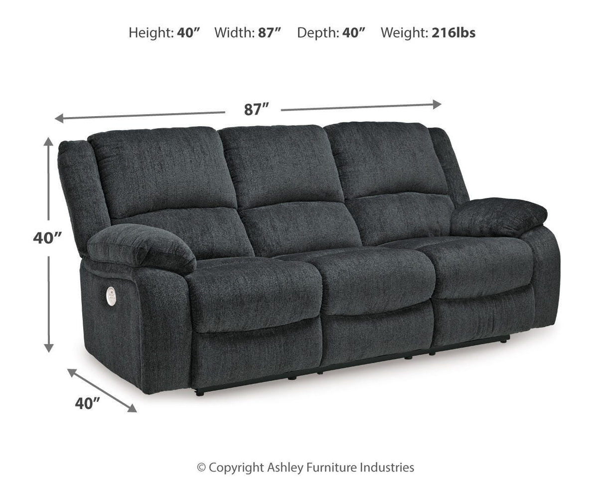 Draycoll Slate Power Reclining Sofa from Ashley Furniture - Luna Furniture