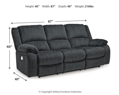 Draycoll Slate Power Reclining Sofa from Ashley Furniture - Luna Furniture