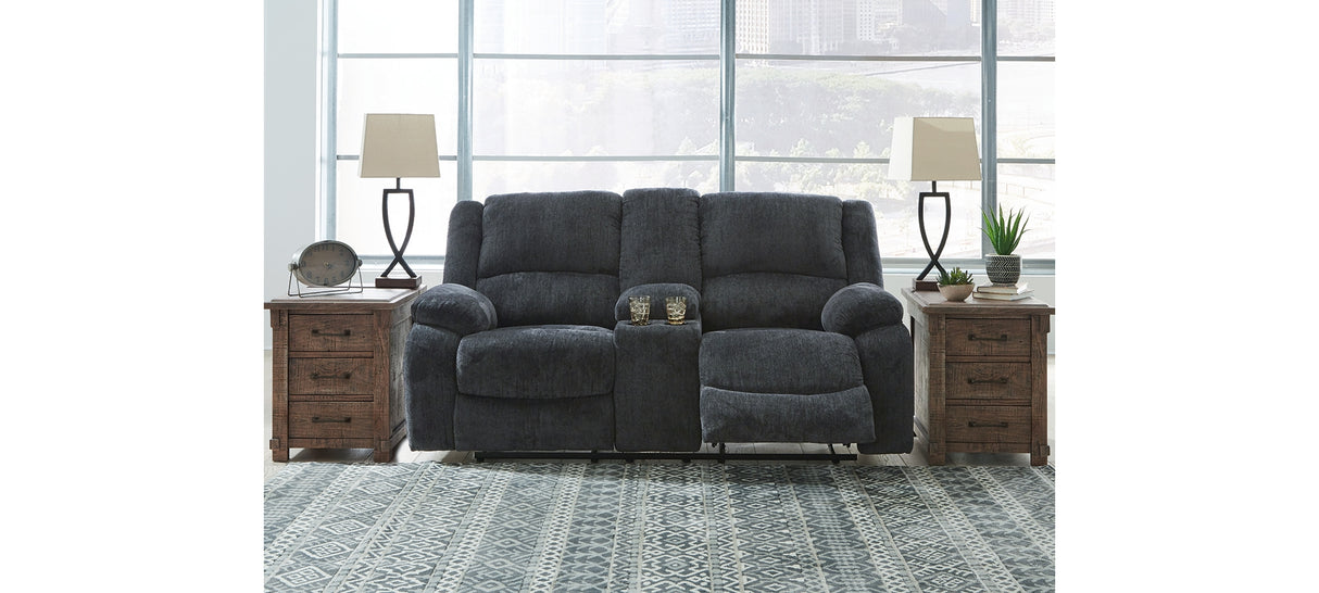 Draycoll Slate Reclining Loveseat with Console from Ashley Furniture - Luna Furniture
